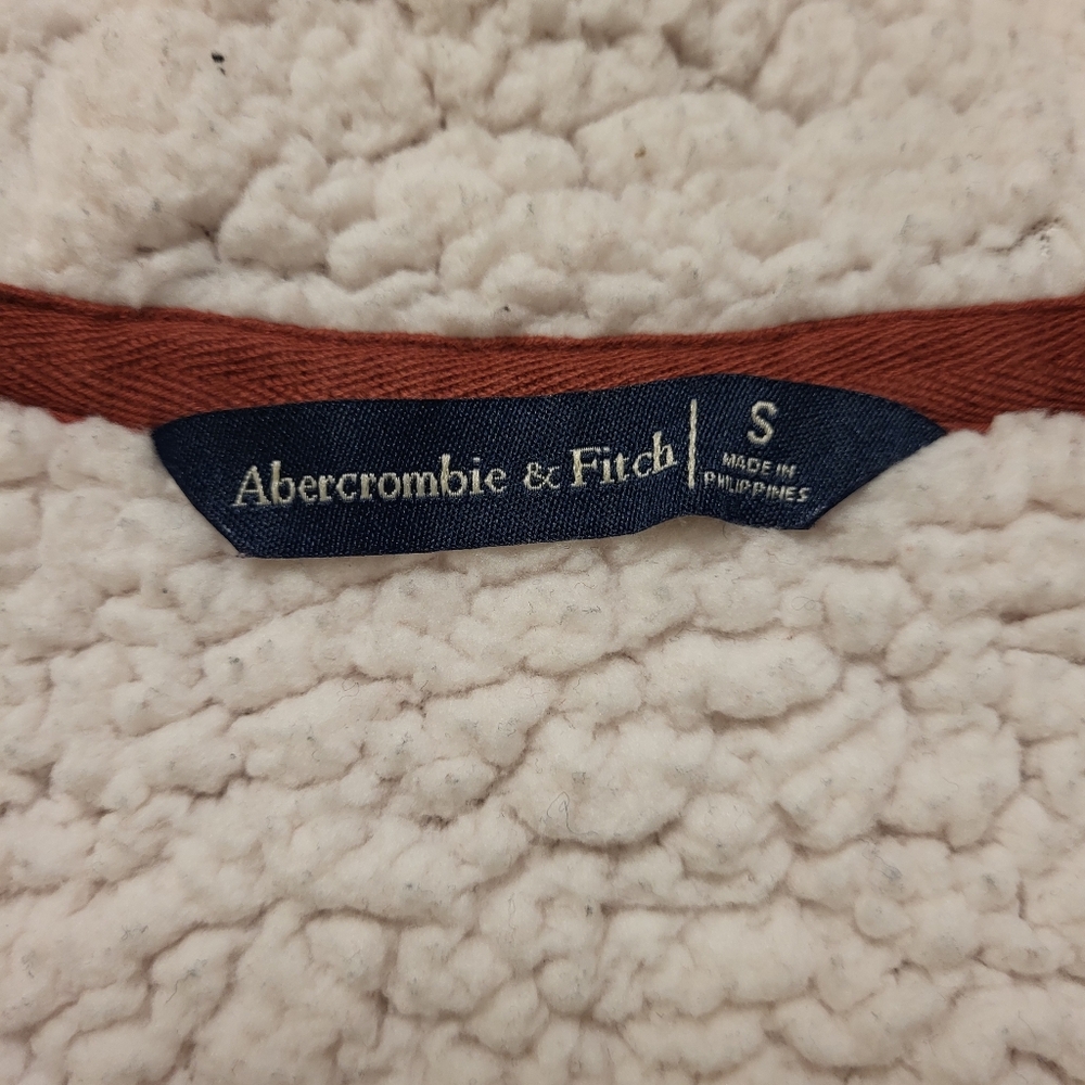 Abercrombie & Fitch Muted Brick Red Full Zip Hoodie Size Small - Picture 6 of 16